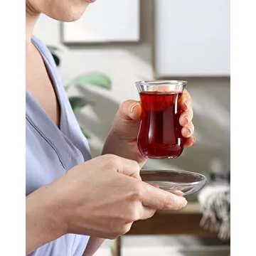 Pasabahce Premium Turkish Tea Cups and Saucers, Set of 12, Perfect for Tea Party, Gifts, Housewarming, Weddings, Anniversary