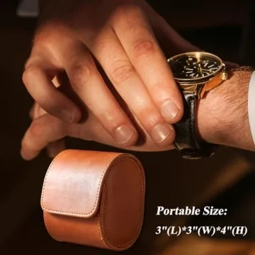 Premium Leather Travel Watch Case - Mr.Okay Single Watch Case