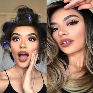 Hair Rollers 8 Pack, Self Grip Hair Curlers Assorted Size Heatless Hair Curlers, Velcro Rollers Styling Curling and Appliances with Storage Bag and Clips (2 in 4 Pack & 1.5 in 4 Pack)