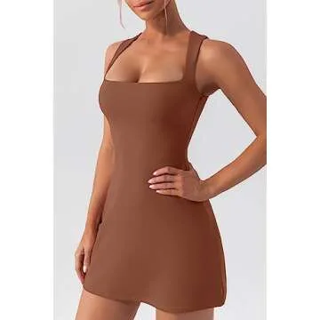 Stylish QINSEN Square Neck Flare Dress for Women