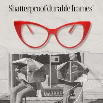 ShadyVEU Super Cat Eye Vintage Inspired Fashion Mod Clear Lens Sunglasses (Red Frame, Clear Lens)