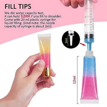 AMORIX 50PCS Lip Gloss Tubes with Syringes for DIY