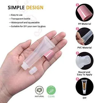 AMORIX 50PCS Lip Gloss Tubes with Syringes for DIY