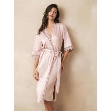 AW BRIDAL Long Bridesmaid Robes - Satin Wedding Robes