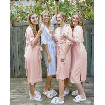 AW BRIDAL Long Bridesmaid Robes - Satin Wedding Robes