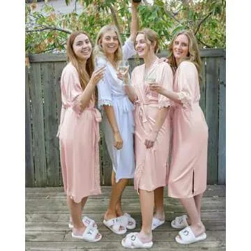 AW BRIDAL Long Bridesmaid Robes - Satin Wedding Robes