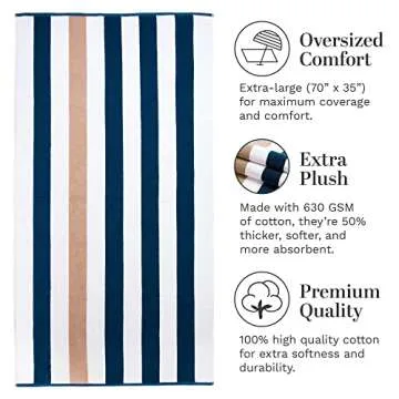 Laguna Beach Cabana Towel - Soft, Oversized Luxury
