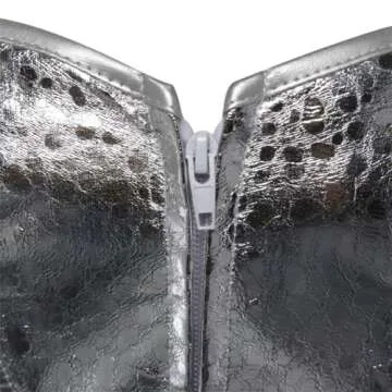 Kranchungel Women's Punk Rock Faux Leather Corset Retro Goth Waist Cincher Basque Bustier Large Silver