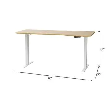 FLEXISPOT Electric Standing Desk 63 x 24 Inch Adjustable Height Desk Home Office Computer Workstation Sit Stand Desk, Maple Top + White Frame