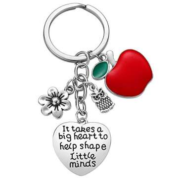 iWenSheng Teacher Gifts - 3PCS Teacher Keychain Appreciation Gifts for Women Christmas Valentines Da...