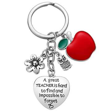 iWenSheng Teacher Gifts - 3PCS Teacher Keychain Appreciation Gifts for Women Christmas Valentines Day Gifts for Teacher