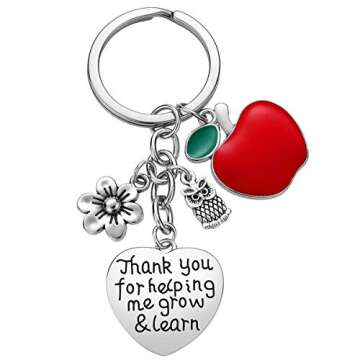 iWenSheng Teacher Gifts - 3PCS Teacher Keychain Appreciation Gifts for Women Christmas Valentines Day Gifts for Teacher
