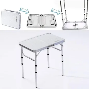 YUFIFAIRY Camp Table - Lightweight, Portable, Adjustable