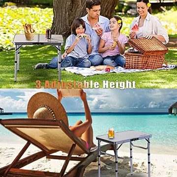 YUFIFAIRY Camp Table - Lightweight, Portable, Adjustable