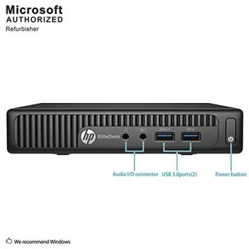 HP EliteDesk 800 G1 Tiny PC - Intel Core i5, 8GB RAM, SSD