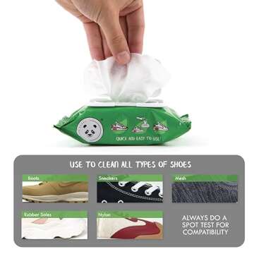 Shoe Cleaning Wipes. Panda Shoe Wipes. Removes Dirt, Grime, Dust & More! Clean Sneakers Quick Wipes for Sneakers. Clean Kicks In a Swipe! Great For Sneaker Heads & Kids Shoes! (3 Pack)