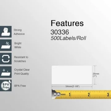 BETCKEY - Compatible DYMO 30336 (1" x 2-1/8") Rerurn Address Labels - Compatible with DYMO Labelwriter 450, 4XL, NOT Fit 550 & 5XL [16 Rolls/8000 Labels]