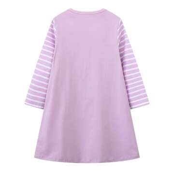 Hongshilian Girls Cartoon Dress Applique Party Dresses Casual Jersey Cotton Long-Sleeved (8T, Horses...