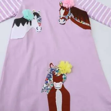 Buy Hongshilian Cartoon Dress for Girls - Comfort & Style!