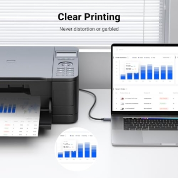 UGREEN USB B to USB C 3 FT Printer Cable, Nylon USB B to C Cord for MacBook Pro/Air, MIDI Cable Comp...