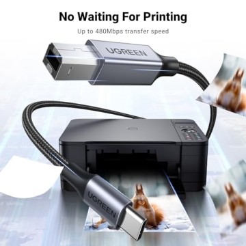 UGREEN USB B to USB C Printer & MIDI Cable 3FT