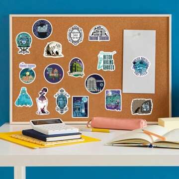 50 Pcs Haunted Mansion Stickers Waterproof Vinyl Stickers for Water Bottles Laptop Skateboard Luggage Computer Stickers for Teens Girls Kids (Haunted Mansion)