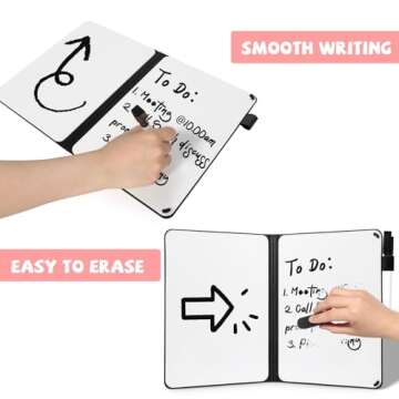 AGM Portable White Board Dry Erase, Double Sided Folding Whiteboards with Pen, Small Dry Erase Board...