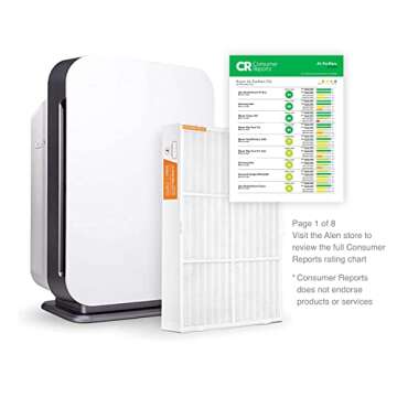 Alen Air Purifier BreatheSmart 75i HEPA with Fresh Filter + Carbon for Large Rooms up to 2600 Sq. Ft - Perfect for Living Room & Kitchen - Captures Allergens, Dust, & Mold + Household Odors & Smoke