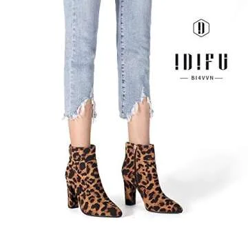 IDIFU Women's Stylish Pointed Toe Ankle Booties