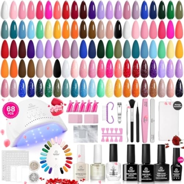 Beetles Gel Nail Polish Kit with UV Light - 68 Pcs Set