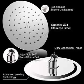 HOPOPRO 8 Inch Rain Showerhead Luxury and Easy Install