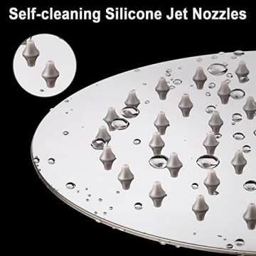 HOPOPRO 8 Inch Rain Showerhead High Pressure Fixed Shower Head Metal High Flow Rainfall Shower Head 304 Stainless Steel Tool-free Installation for Luxury Shower Experience