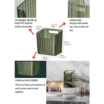 Stackable Wall-Mounted Storage Organizer Bins - Clear