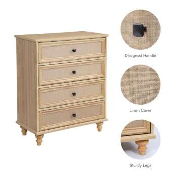 ORRD 4 Drawer Dresser, Mid Century Modern Style