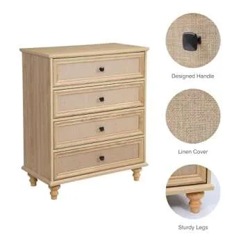 ORRD 4 Drawer Dresser, Mid Century Modern Style