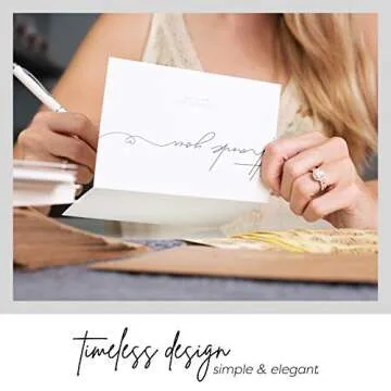 120 Heavyweight Blank Wedding Thank You Cards with Envelopes, Personalized Greetings Gratitude Letter From The New Mr and Mrs, Wedding Thank You Notes with Envelopes & Stickers (4x6 Inches) (120 Pack)