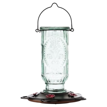 More Birds Vintage Hummingbird Feeder, Antique Glass, 5 Feeding Stations, 20 Ounces
