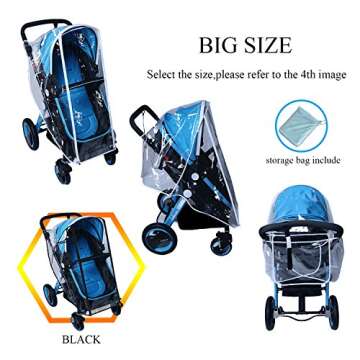 Baby Stroller Rain Cover Umbrella Weather Shield Accessories Universal Size Protect from Rain Wind S...