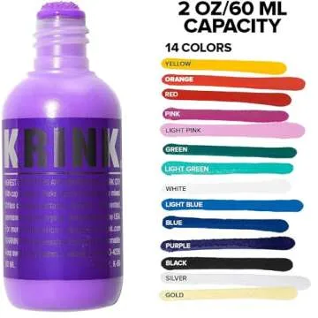 Krink K-60 Purple Paint Marker - Vibrant and Opaque Fine Art Graffiti Markers for Canvas Metal Glass Paper and More - Alcohol-Based Permanent Graffiti Mop Krink Paint Marker for Lasting Tags