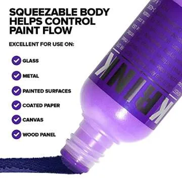 Krink K-60 Purple Paint Marker - Vibrant and Opaque Fine Art Graffiti Markers for Canvas Metal Glass Paper and More - Alcohol-Based Permanent Graffiti Mop Krink Paint Marker for Lasting Tags
