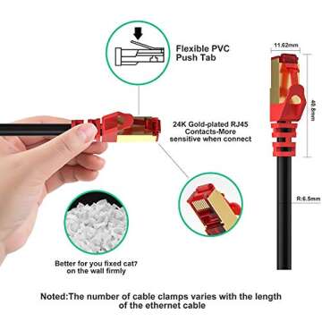 Outdoor Ethernet Cable 200 ft, ShineKee High Speed 26AWG Heavy-Duty Round Networking Cord Patch Cable RJ45 LAN Shielded SSTP Waterproof Direct Burial Cable