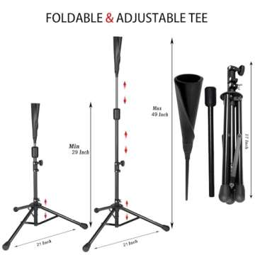 Hrabn Baseball Net Set 7 x 7ft Baseball Softball Practice Net with Batting Tee Ball Caddy Strike Zone Target and Travel Carry Bag for Batting and Pitching Portable Baseball Net Baseball Training