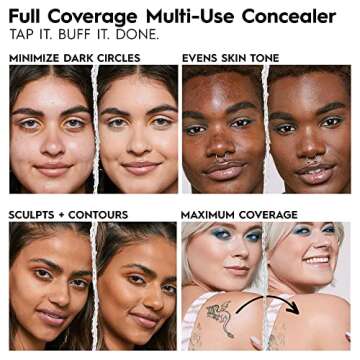 Urban Decay Quickie 24HR Full Coverage Waterproof Concealer (20NN - Fair Neutral), Natural Matte Finish, Hydrating Vitamin E, Dual-ended Buffing Brush & Multi-use Applicator - 0.5 fl oz