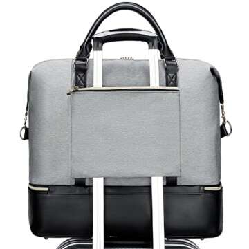 CAMTOP Weekender Bag Stylish Travel Tote with Laptop Sleeve