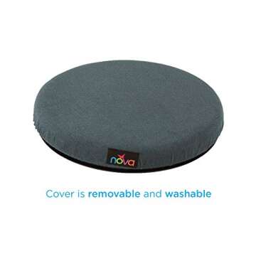NOVA Swivel Seat Cushion for Car or Chair, 360 Degree Pivot Disc for Easy Transfer, 2” Thick Cushion with Removable Cover