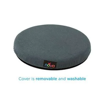 NOVA Swivel Seat Cushion for Car or Chair, 360 Degree Pivot Disc for Easy Transfer, 2” Thick Cushion with Removable Cover