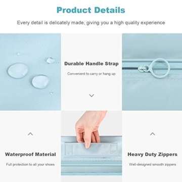 Mossio Pink Striped Shoe Bag Travel Organizer Storage Pouch