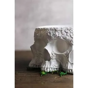 GUTE Skull Planter Pot 4" Polyresin Gothic Flower Pot for Succulents, Unique Garden Decor, Halloween Skull Decorations for Home, Gothic Plant Holder for Small Flowers and Herbs
