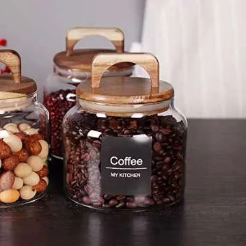 SAIOOL Glass Jars with Airtight Lid for Kitchen Storage