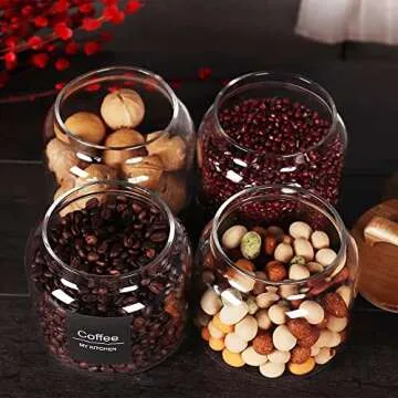 SAIOOL Glass Jars with Airtight Lid for Kitchen Storage